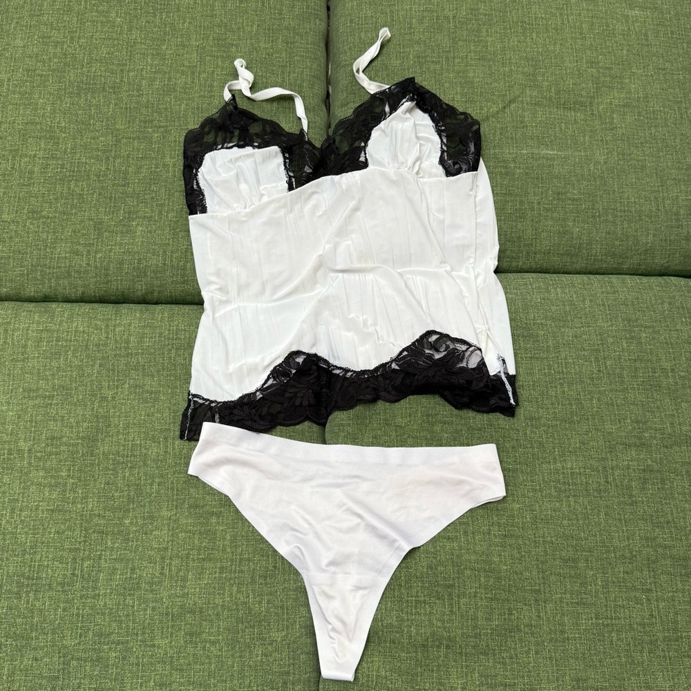 Victoria’s Secret Black and White Lace Lingerie Set